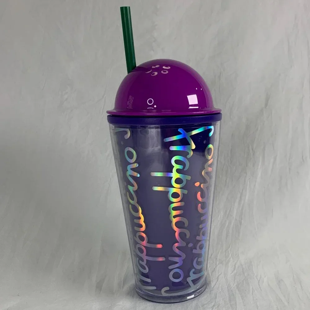 Purple Starbucks 2014 Frappuccino Cold Travel Tumbler 16 Oz Dome Lid